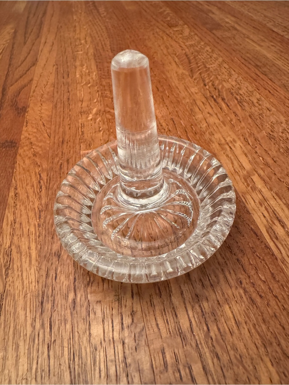 Vintage Clear Pressed Glass Ring Holder Dish Tray Vanity Organizer 4.25
